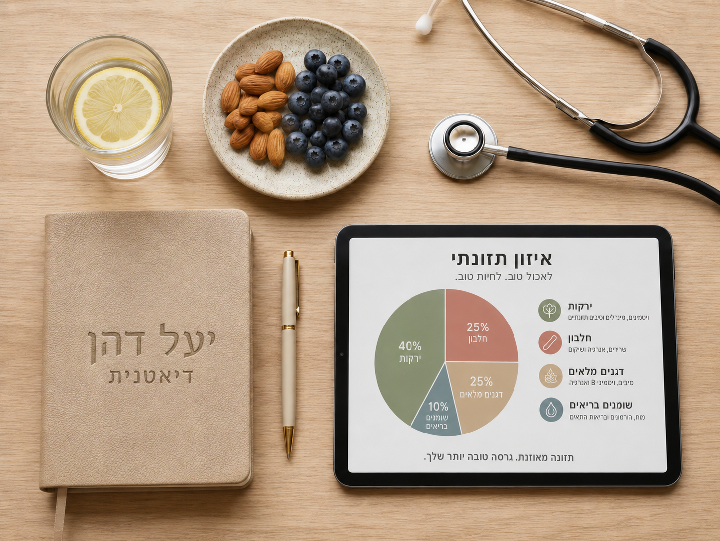 שולחן עבודה של דיאטנית קלינית